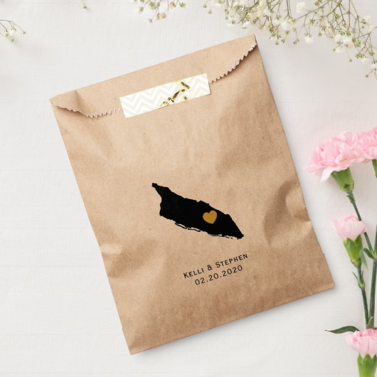 アルバ結婚式の引き出物トリートサックス、マップ抱き枕 フェイバーバッグ (封をした状態)