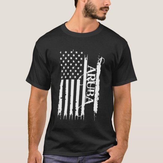 アルバ統一された州動揺して（米国国旗） Tシャツ (正面)