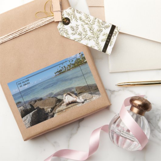 アルバ鮮やか島 長方形シール (ギフト)