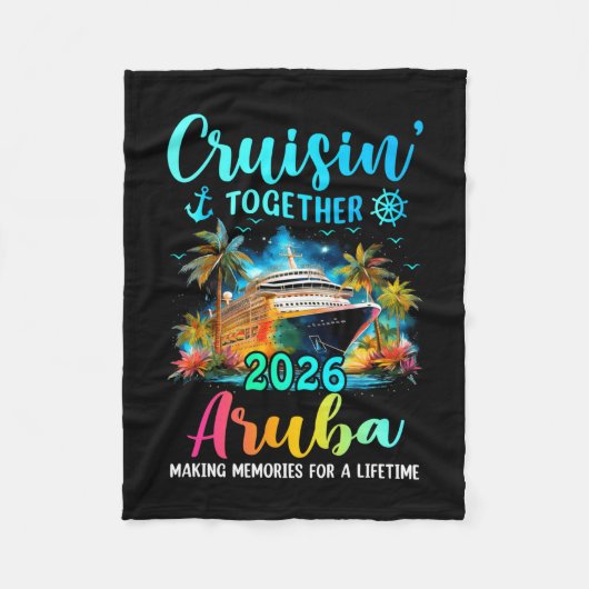 アルバ2026家族クルーズ フリースブランケット (正面)