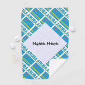 アルバ・アルバン国旗のタイトル:ブルー・パーソナライゼーション ゴルフタオル (インサイチュ)