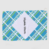 アルバ・アルバン国旗のタイトル:ブルー・パーソナライゼーション ゴルフタオル (横)