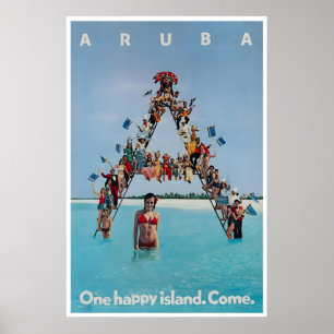 アルバ・アート・ワン・ハッピー・アイランド 写真プリント ヴィンテージ ポスター