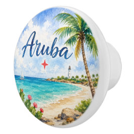 アルバ・オランダ領カリブ島の旅行記念品 セラミックノブ