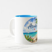 アルバ・オランダ領カリブ島の旅行記念品 ツートーンマグカップ (正面左)