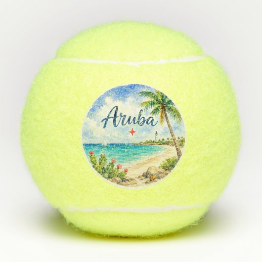 アルバ・オランダ領カリブ島の旅行記念品 テニスボール (正面)