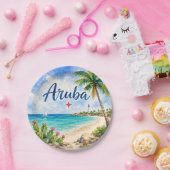 アルバ・オランダ領カリブ島の旅行記念品 ペーパープレート (パーティー)