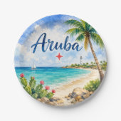 アルバ・オランダ領カリブ島の旅行記念品 ペーパープレート (正面)
