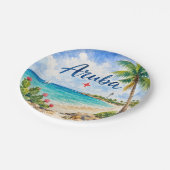 アルバ・オランダ領カリブ島の旅行記念品 ペーパープレート (アングル)