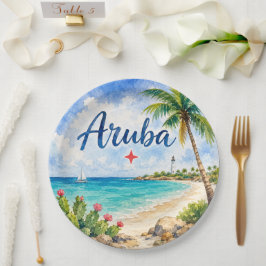 アルバ・オランダ領カリブ島の旅行記念品 ペーパープレート