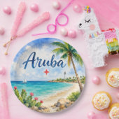 アルバ・オランダ領カリブ島の旅行記念品 ペーパープレート (パーティー)