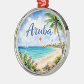アルバ・オランダ領カリブ島の旅行記念品 メタルオーナメント (左)