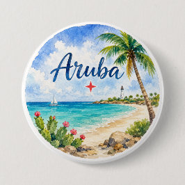 アルバ・オランダ領カリブ島の旅行記念品 缶バッジ