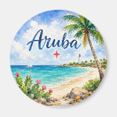 アルバ オランダ領カリブ 海外旅行のお土産 マグネット (正面)