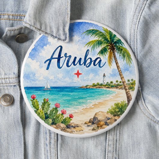 アルバ オランダ領カリブ 海外旅行のお土産 缶バッジ (インサイチュ)