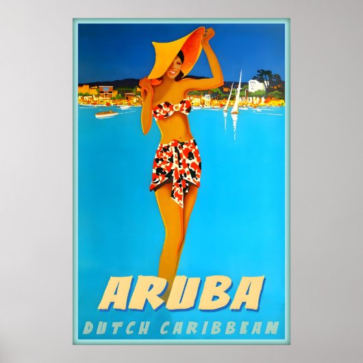 アルバ オランダ領カリブ 海外領土 トロピカル ABC諸島 旅行 ポスター (正面)