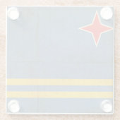 アルバ(オランダ)のグランジな旗 ガラスコースター (裏面)