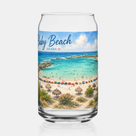 アルバ・カリブ旅行のお土産 ベイビービーチ ガラス缶