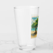 アルバ・ディヴィ・ツリー・イーグル・ビーチの水彩画 タンブラーグラス (右)