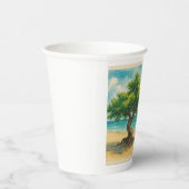 アルバ・ディヴィ・ツリー・イーグル・ビーチの水彩画 紙コップ (右)