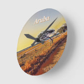 アルバ・ディヴィ・ディヴィの木 ラウンド壁時計 (傾斜)