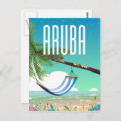 アルバ ハモックビーチ 旅行ポスター ポストカード (正面/裏面)