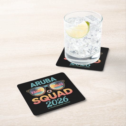 アルバ 2026 レトロ チーム スクエアペーパーコースター (インサイチュ)