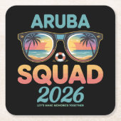 アルバ 2026 レトロ チーム スクエアペーパーコースター (正面)