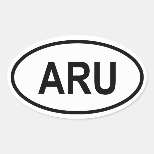 アルバ「ARU」 楕円形シール (正面)