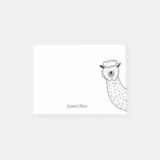 アルパおもしろいカラマイラストレーション名前をカスタムする ポストイット (正面)