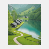 「アルパインで自分を包疑問に思み」 フリースブランケット (正面)