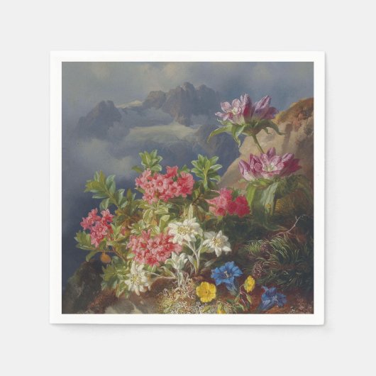アルパインの花と静物生活 – Andreas Lach スタンダードカクテルナプキン (正面)