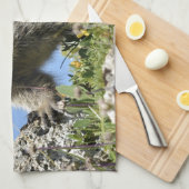 アルパインの若いマーモット キッチンタオル (四つ折り)