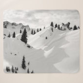 アルパインの風景:雪のモミの木の山 シェルパブランケット (正面(横))