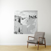 アルパインの風景:雪のモミの木の山 タペストリー (インサイチュ)
