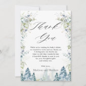 アルパインウィンターワンダーランドベビーシャワー誕生日 サンキューカード (正面)