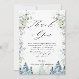 アルパインウィンターワンダーランドベビーシャワー誕生日  サンキューカード