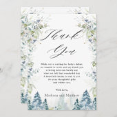 アルパインウィンターワンダーランドベビーシャワー誕生日  サンキューカード (正面/裏面)