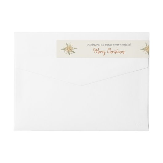 アルパインクリスマスエーデルワイスアドレスラップラのまわりにベ ラップアラウンドラベル (裏面)