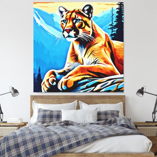 アルパインクーガービューデザイン キャンバスプリント (インサイチュ (寝室))