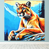 アルパインクーガービューデザイン キャンバスプリント (インサイチュ (ウッドフロア))