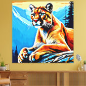 アルパインクーガービューデザイン キャンバスプリント (インサイチュ (リビング))