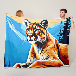 アルパインクーガービューデザイン フリースブランケット