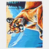 アルパインクーガービューデザイン フリースブランケット (正面)