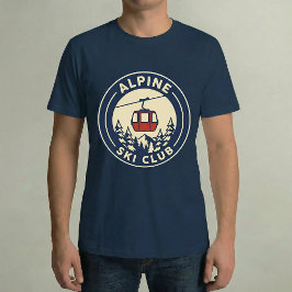 アルパインスキークラブ ヴィンテージ レトロ マウンテンバッジ Tシャツ