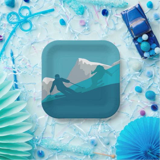 アルパインスキースキーパーティー ペーパープレート (パーティー)