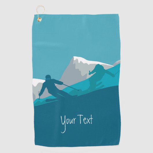 アルパインスキーパーソナライズされた ゴルフタオル (正面)