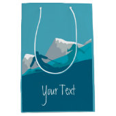 アルパインスキーパーソナライズされた ミディアムペーパーバッグ (正面)