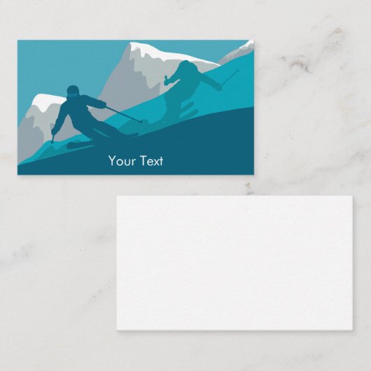 アルパインスキーパーソナライズされた 名刺 (正面/裏面)