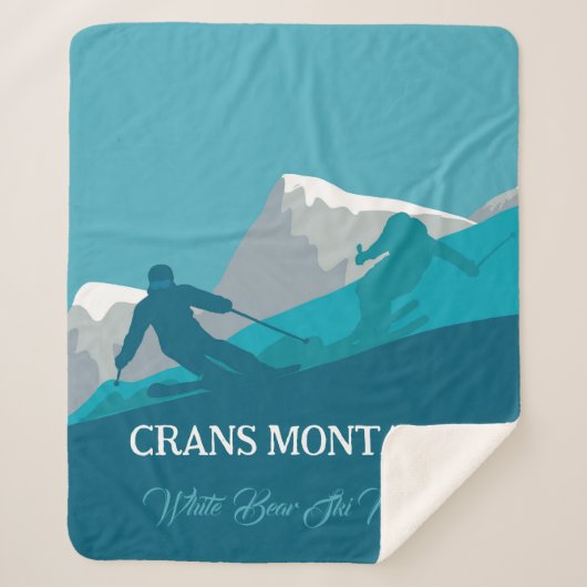 アルパインスキーモンタナパーソナライズされた シェルパブランケット (正面)